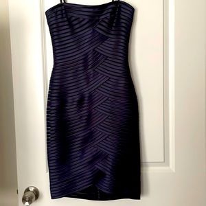 BCBG Max Azria strapless navy dress